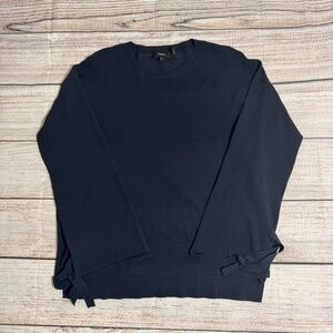 THEORY karenia Long Sleeves Navy Sweater Cuff Detail Size Large